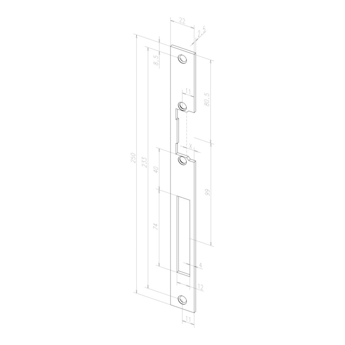 effeff ASSA ABLOY Ouvre-porte électrique 118E avec plaque de gâche plate 10-24V