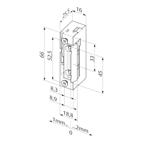 effeff ASSA ABLOY Ouvre-porte électronique 118 avec gâche plate 10-24V