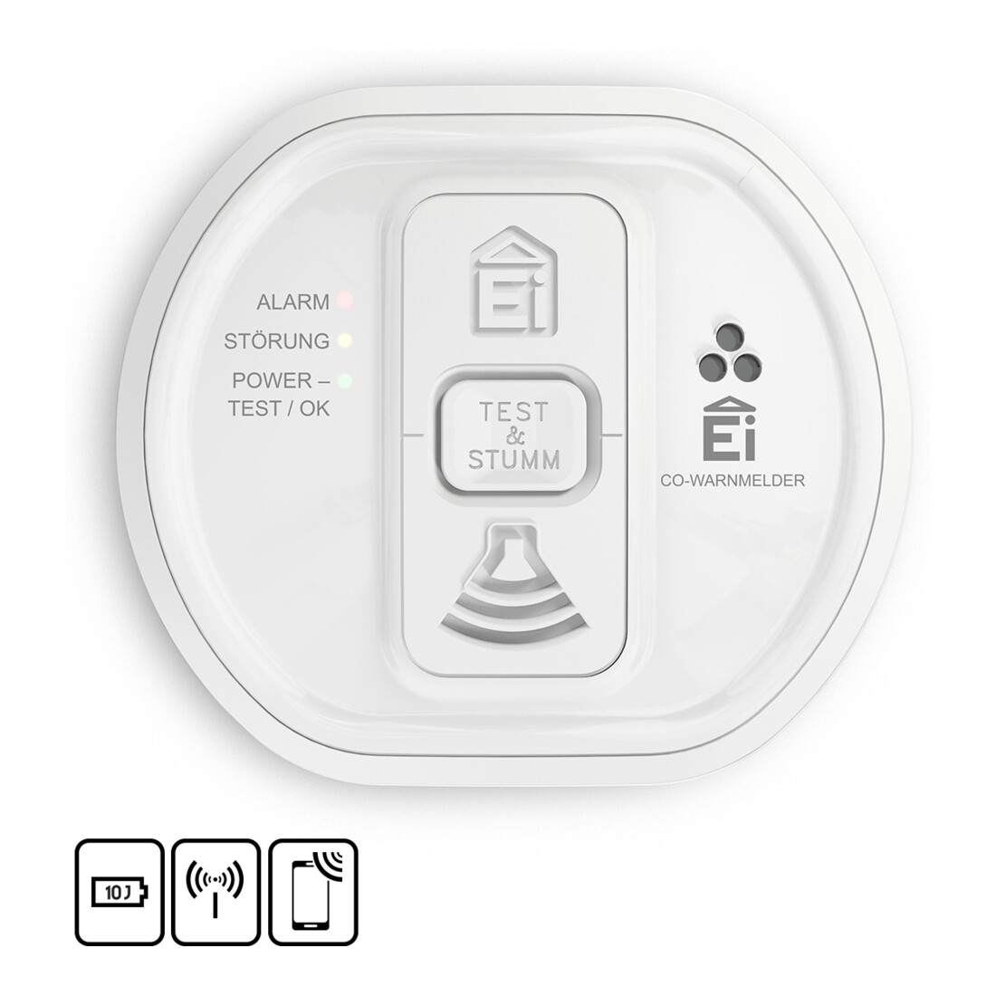 Ei Electronics Détecteur de monoxyde de carbone avec batterie 10 ans sans fil Ei208iW-3XD