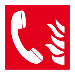 Eichner Brandschutzschild Brandmeldetelefon, 20 x 20 cm, Alu