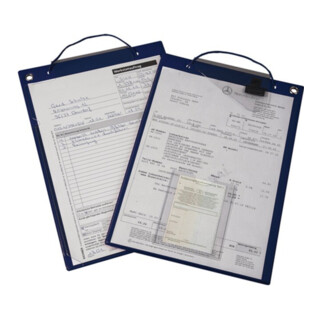 Eichner Cartellina portadocumenti con chiusura a velcro e 2 scomparti DIN A4, blu