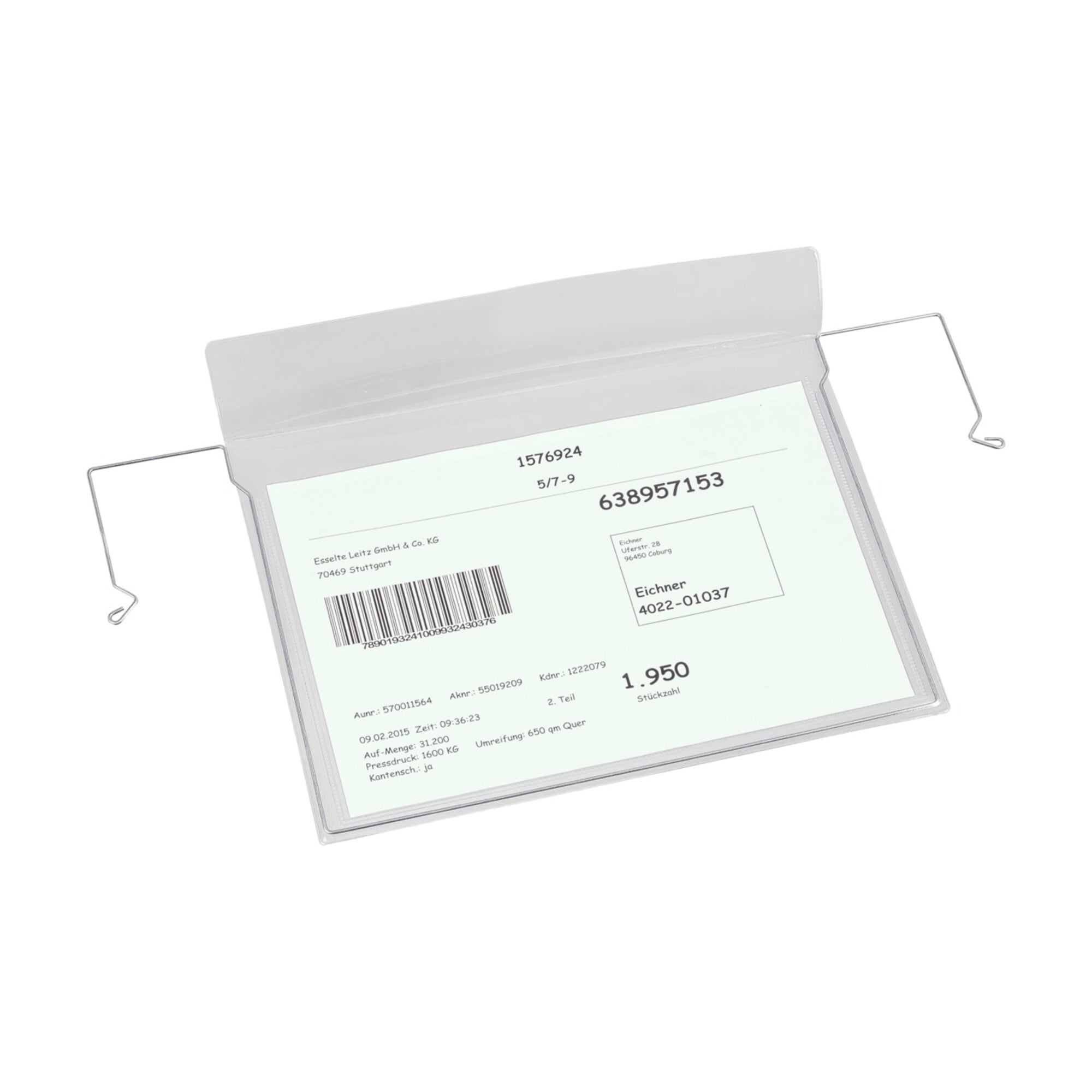 Eichner Drahtbügeltasche A4 quer + Klappe