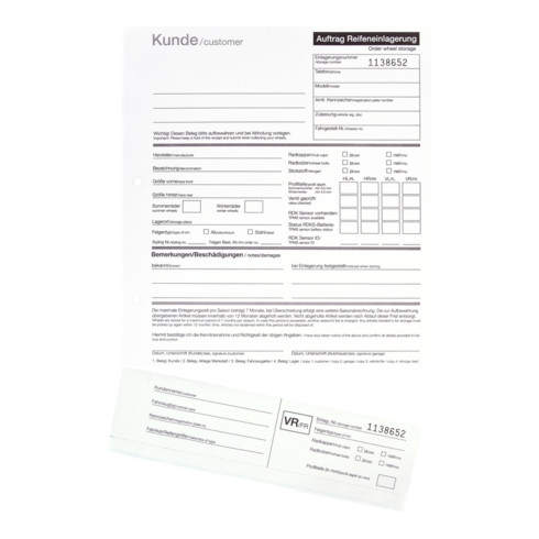 Eichner Einlagerungsformular