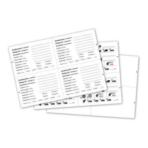 Eichner Etiketten für Rad-Reifenanhänger A6 unbe