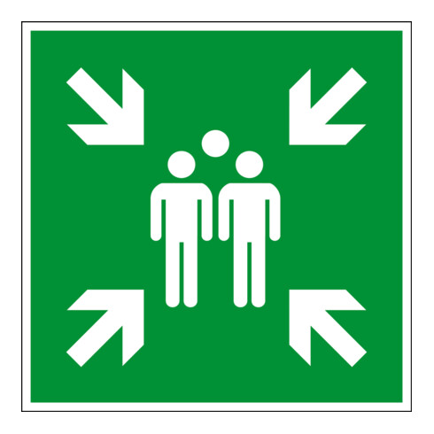 Eichner Fluchtwegsschild Sammelstelle 60 x 60 cm DIN EN ISO 7010