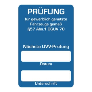 Eichner Kundendienst-Aufkleber Nächste UVV-Prüfung