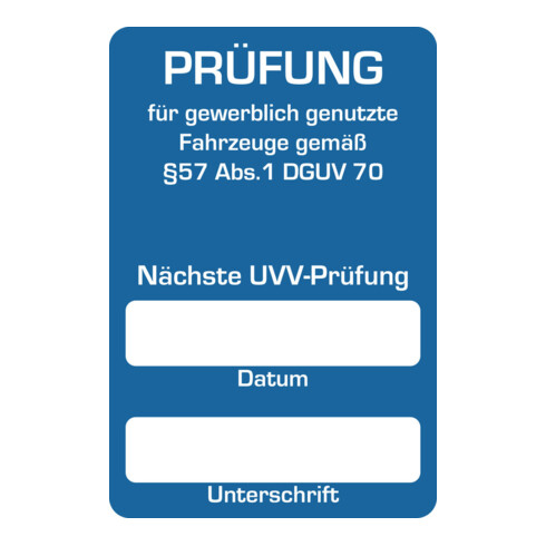 Eichner Kundendienst-Aufkleber Nächste UVV-Prüfung