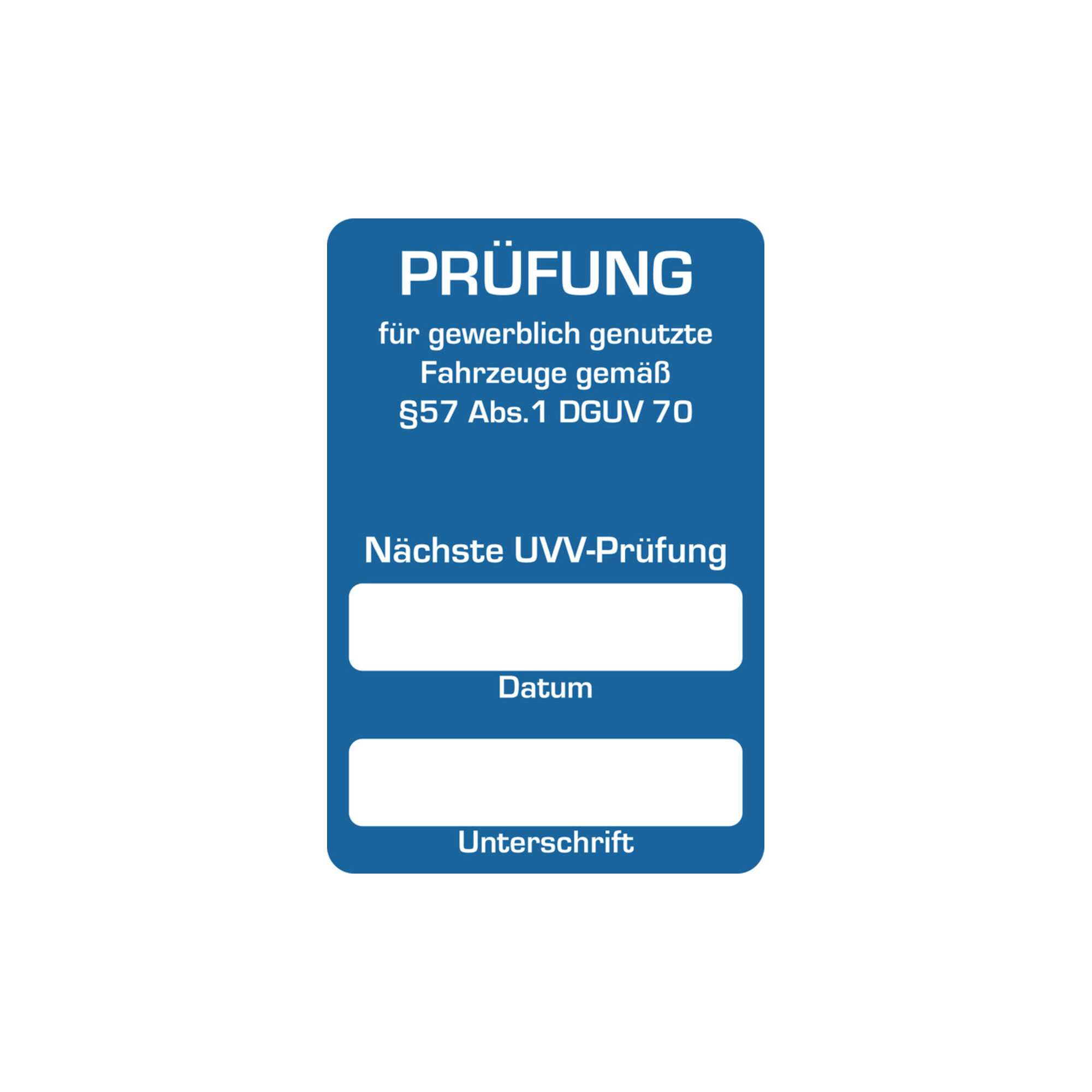 Eichner Kundendienst-Aufkleber Nächste UVV-Prüfung