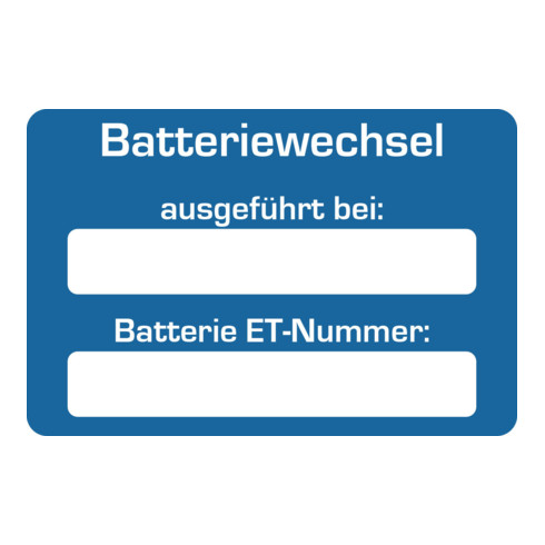 Eichner Kundendienstaufkleber Text: Batteriewechsel ausgeführt bei