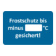 Eichner Kundendienstaufkleber, Text: Frostschutz bis minus-1