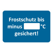 Eichner Kundendienstaufkleber, Text: Frostschutz bis minus