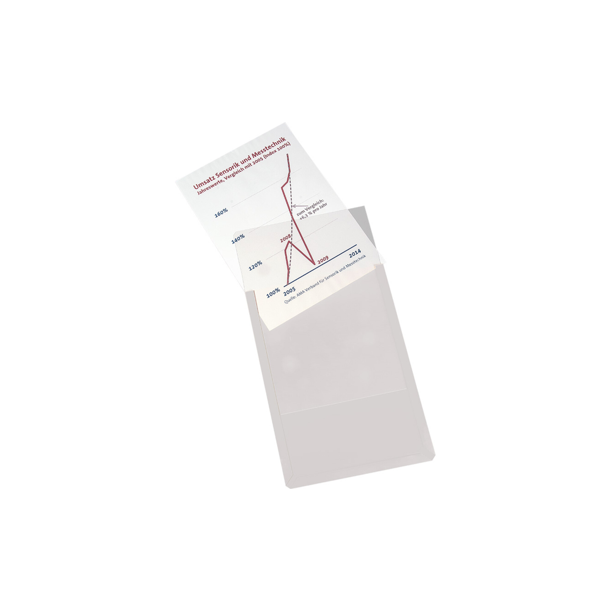Eichner Magnet-Sichttasche aus Hart-PVC DIN A4 hoch, grau