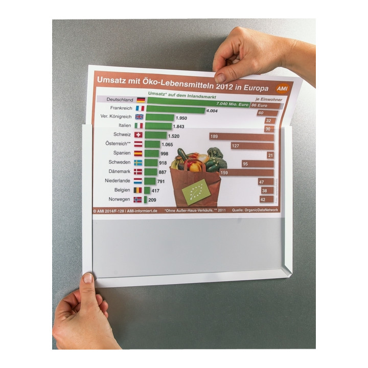 Eichner Magnet-Sichttasche aus Hart-PVC DIN A4 hoch, rot
