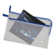 Eichner Pochette collectrice en film renforcé tissu Bleu A4 avec poche supplémentaire-1