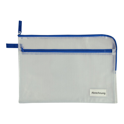 Eichner Pochette collectrice en film renforcé tissu Bleu A4 avec poche supplémentaire