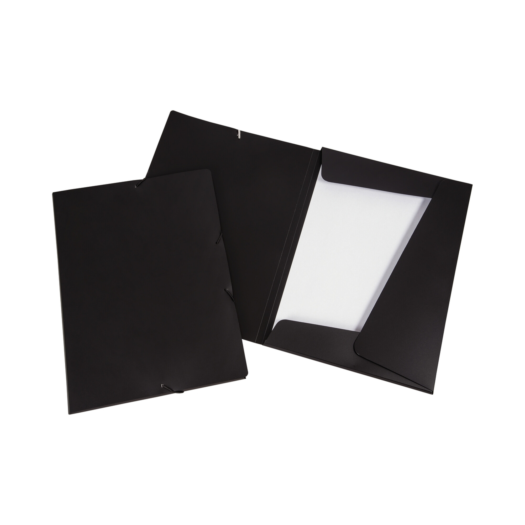 Eichner PP-Collegemappen A4 + 3 Flügelklappen und Eckspann-Gummi schwarz