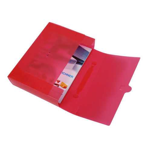 Eichner PP-Sammelmappe A4 mit Griff, Füllhöhe 65 Rot