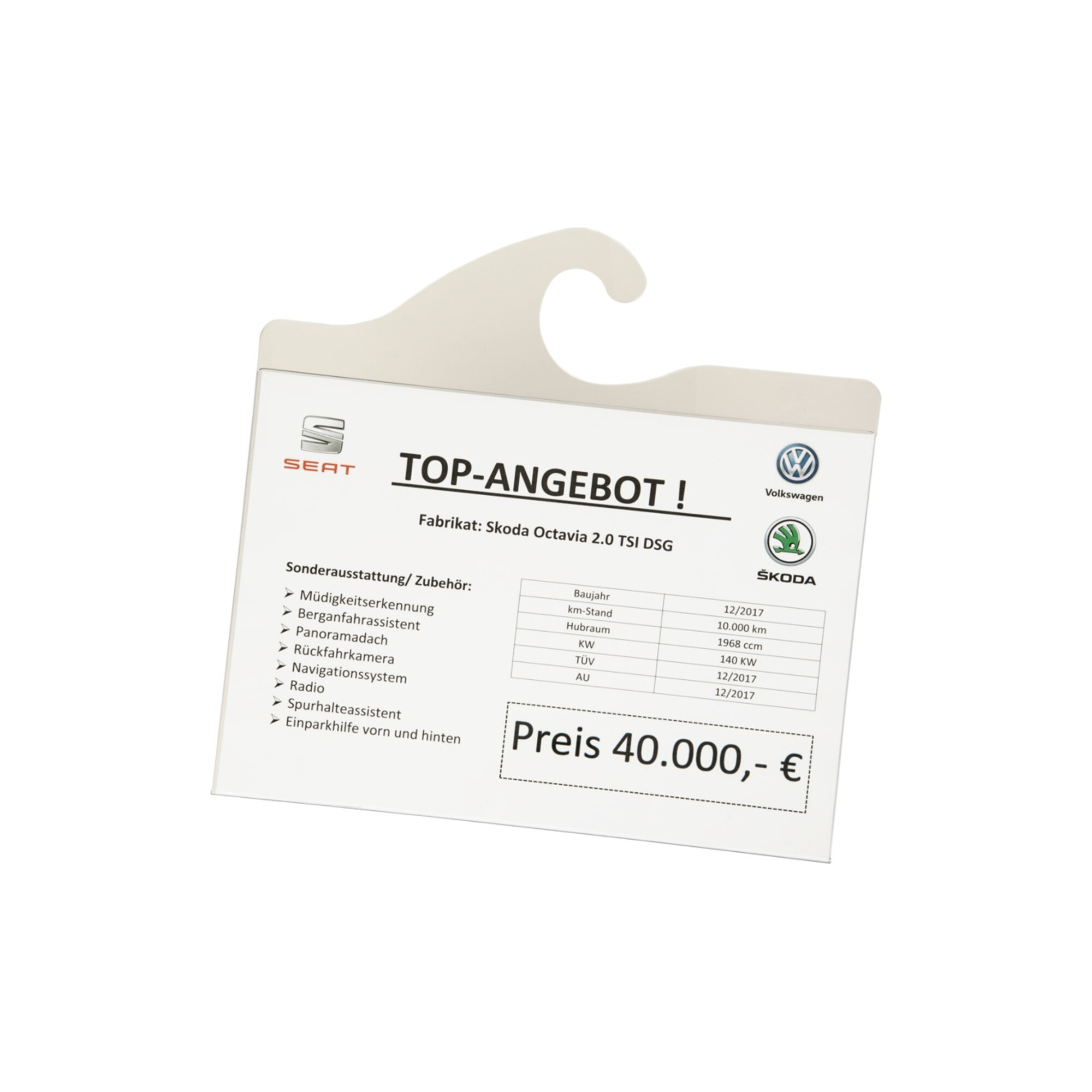 Eichner Preisblatt-Tasche A4 quer mit integriert