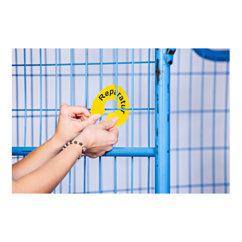 Eichner PVC-Anhänger REPARATUR, gelber Grund,