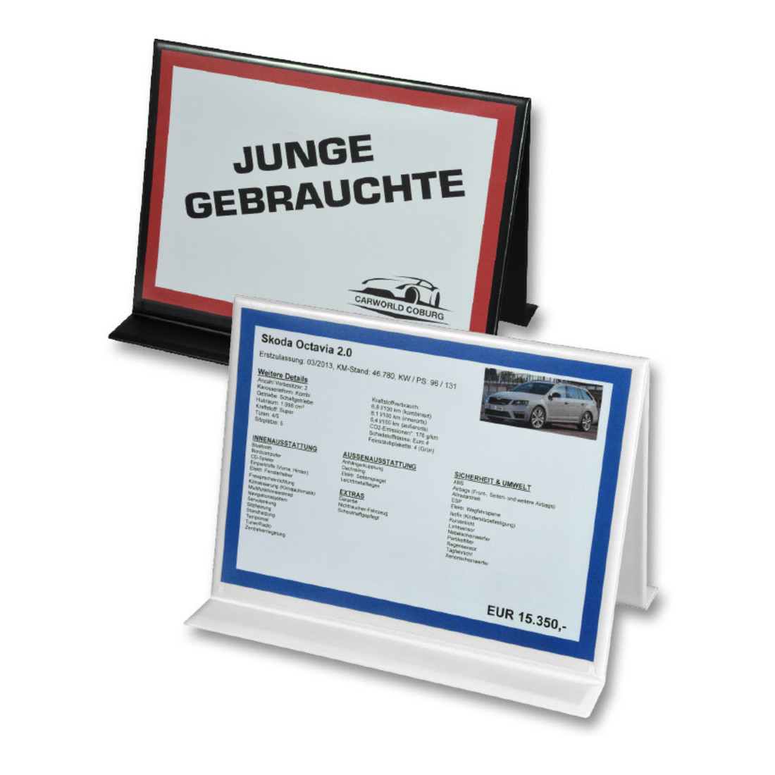 Eichner PVC-Autodachaufsteller, schwarz, mit Tas