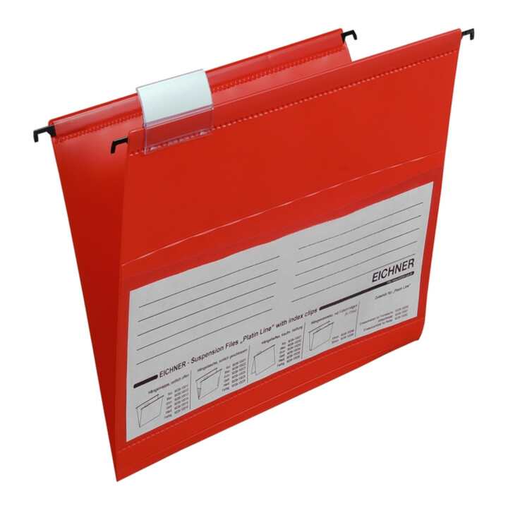 Eichner PVC-Hängemappe Platin Lineseitlich offen, rot