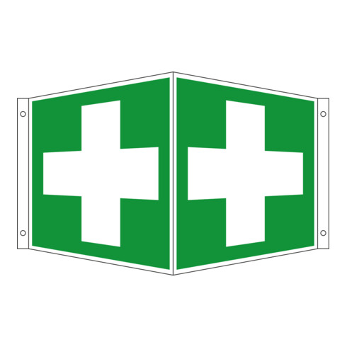 Eichner Rettungs-Winkelschild Erste Hilfe, 15 x 15 cm