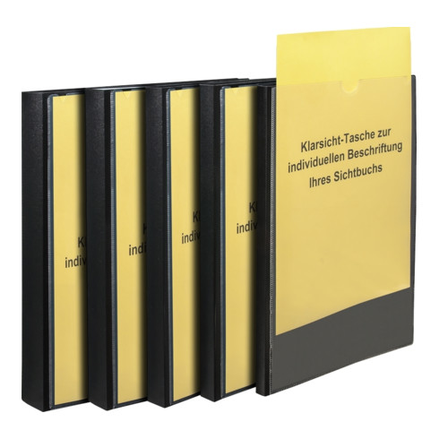Eichner Sichtbücher mit Vordertasche, schwarz, H