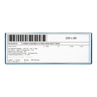EICHNER Busta etichette B220×A80mm magnetica 10 pz./conf.