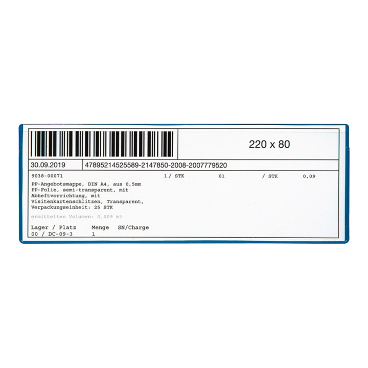EICHNER Busta etichette B220×A80mm magnetica 10 pz./conf.