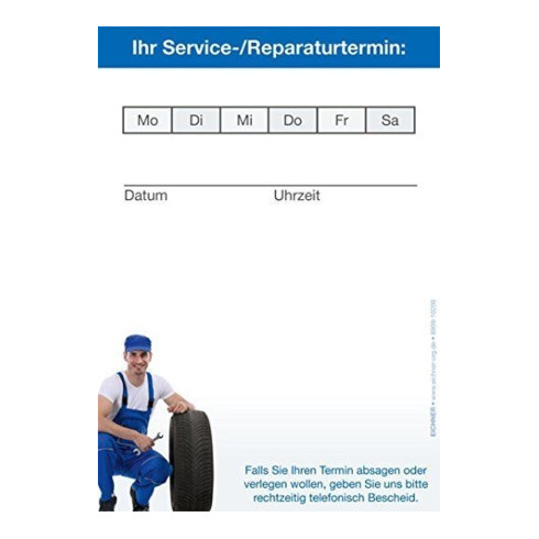 Eichner Terminzettel Service-Reparatur
