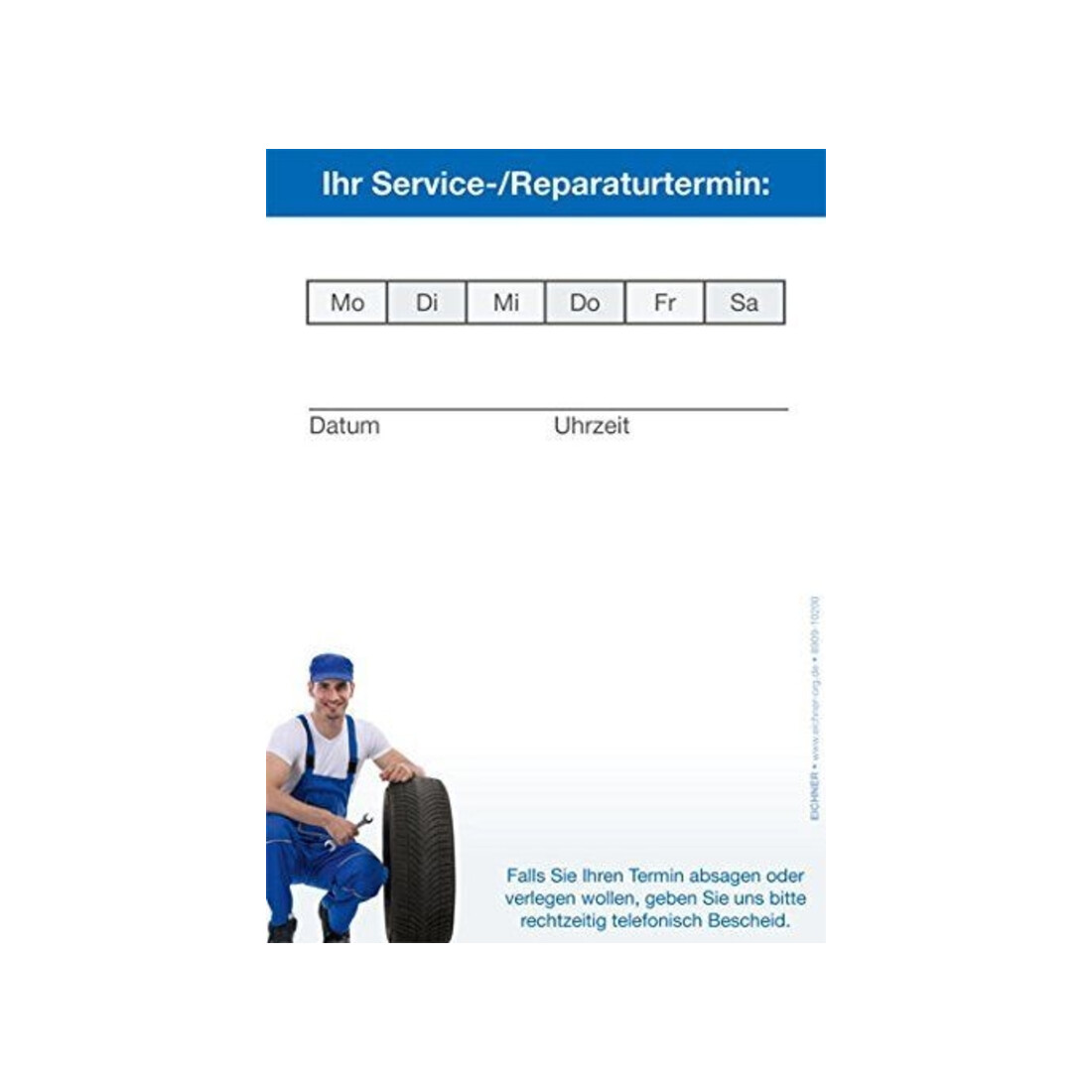 Eichner Terminzettel Service-Reparatur