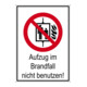 Eichner Verbotsschild Aufzug im Brandfall nicht benutzen 10,5 x 14,8 cm-1