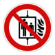 Eichner Verbotsschild Aufzug im Brandfall nicht benutzen 10 cm-1