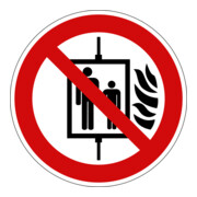 Eichner Verbotsschild Aufzug im Brandfall nicht benutzen 10 cm