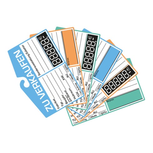 Eichner Verkaufsschild zur Befestigung am Innenspiegel