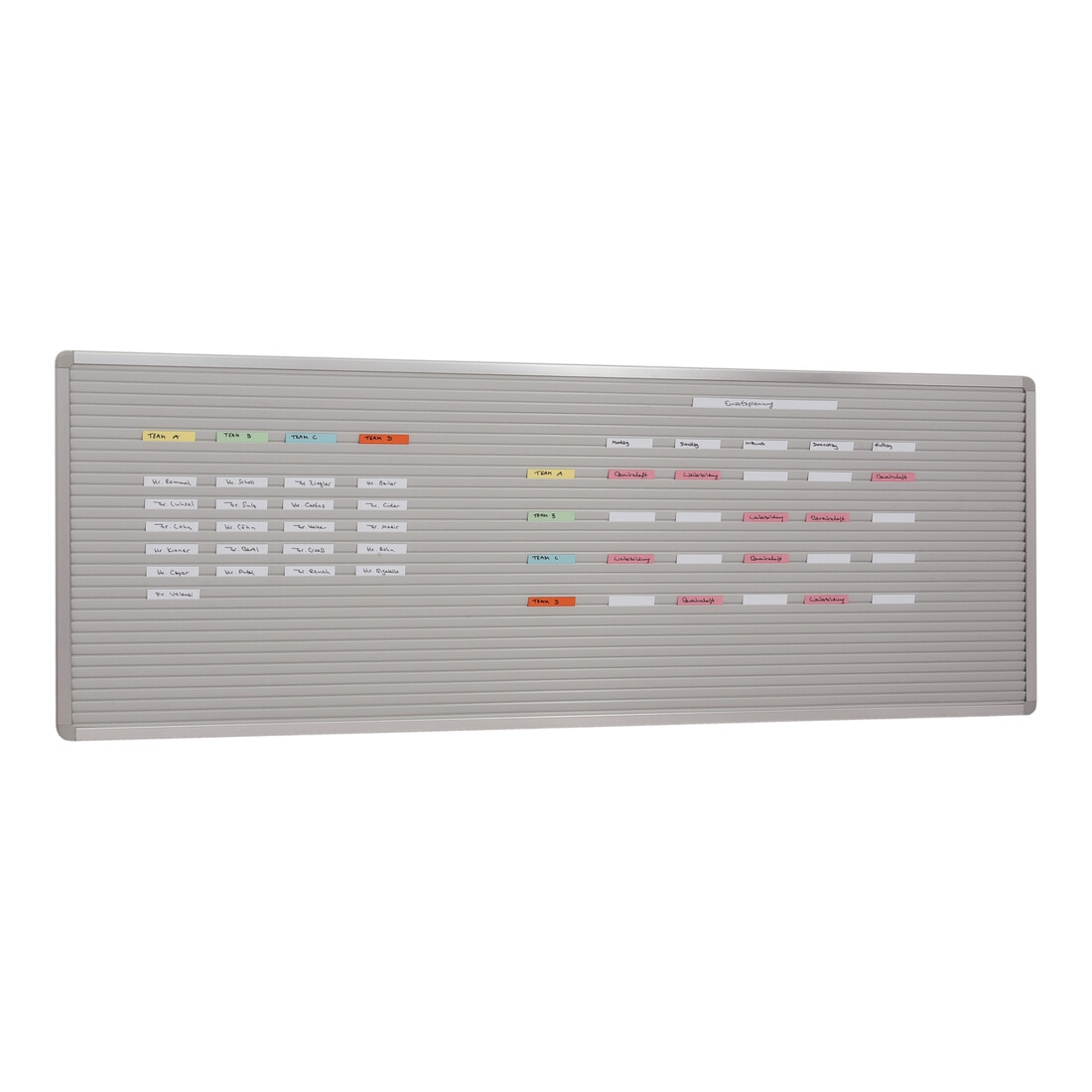 Eichner VISIPLAN-Tafel ohne Raster, 31 Schienen 160 x 58 cm