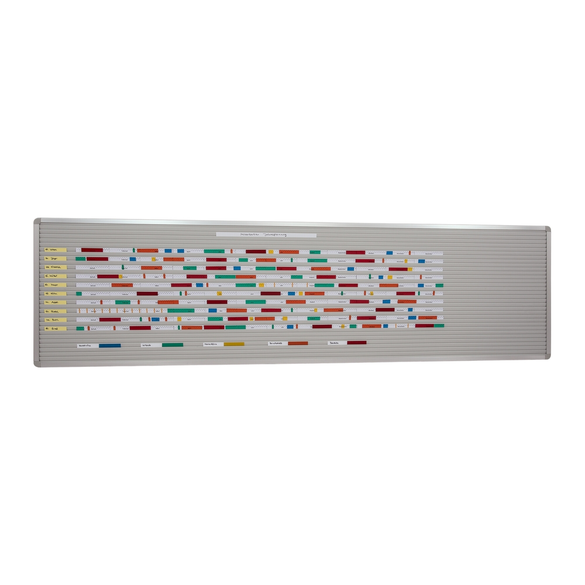 Eichner VISIPLAN-Tafel ohne Raster, 31 Schienen 200 x 58 cm
