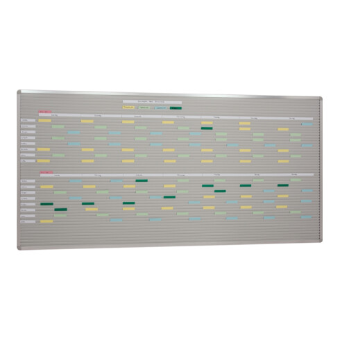 Eichner VISIPLAN-Tafel ohne Raster, 52 Schienen 200 x 94 cm