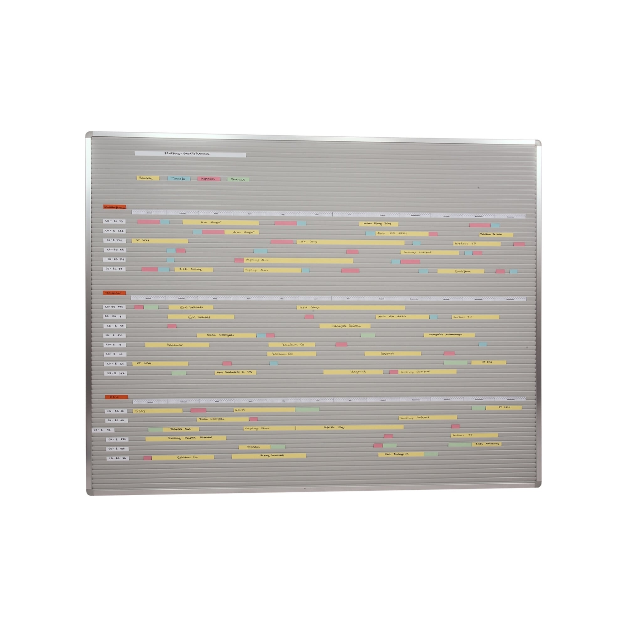 Eichner VISIPLAN-Tafel ohne Raster, 73 Schienen 160 x 130 cm