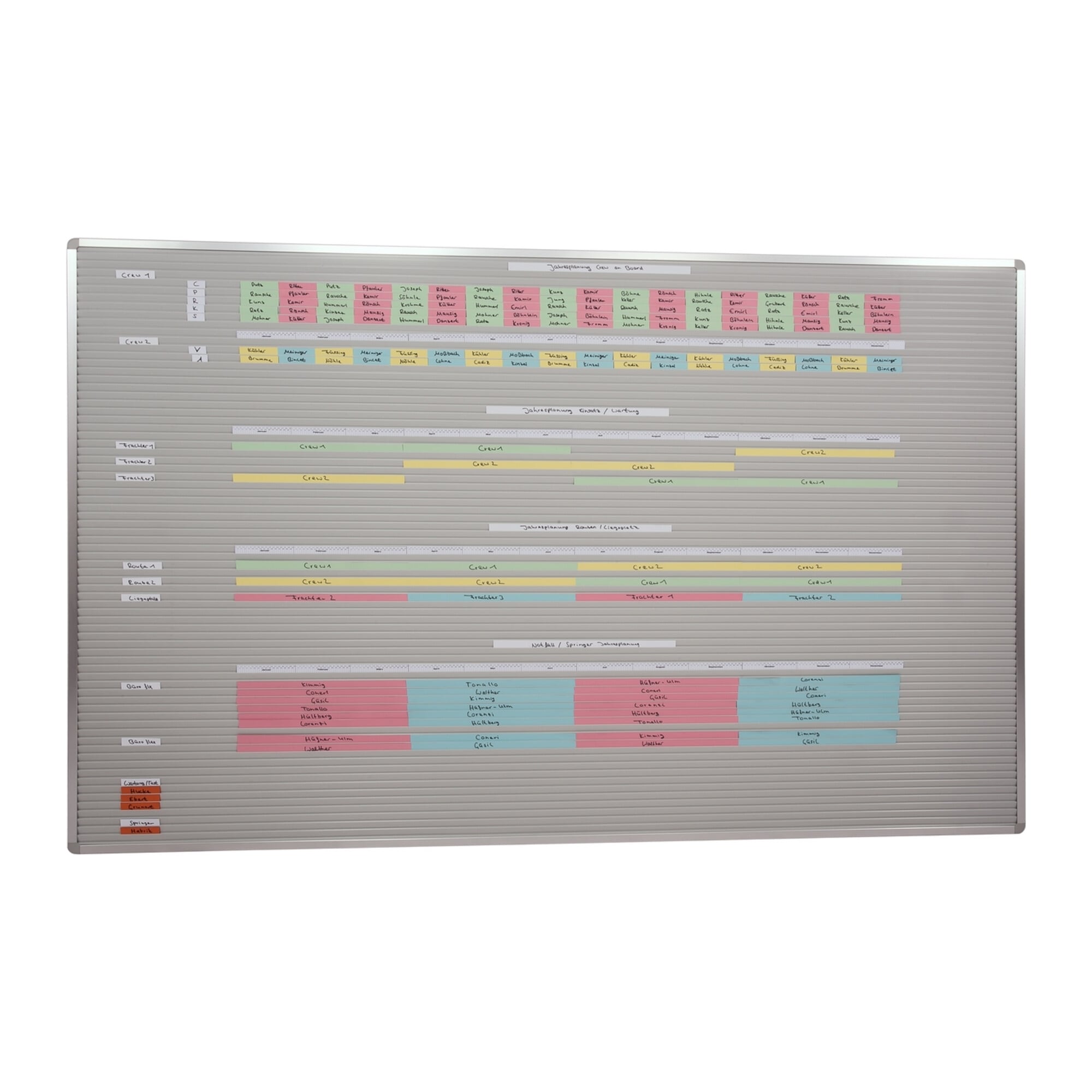 Eichner VISIPLAN-Tafel ohne Raster, 73 Schienen 200 x 130 cm