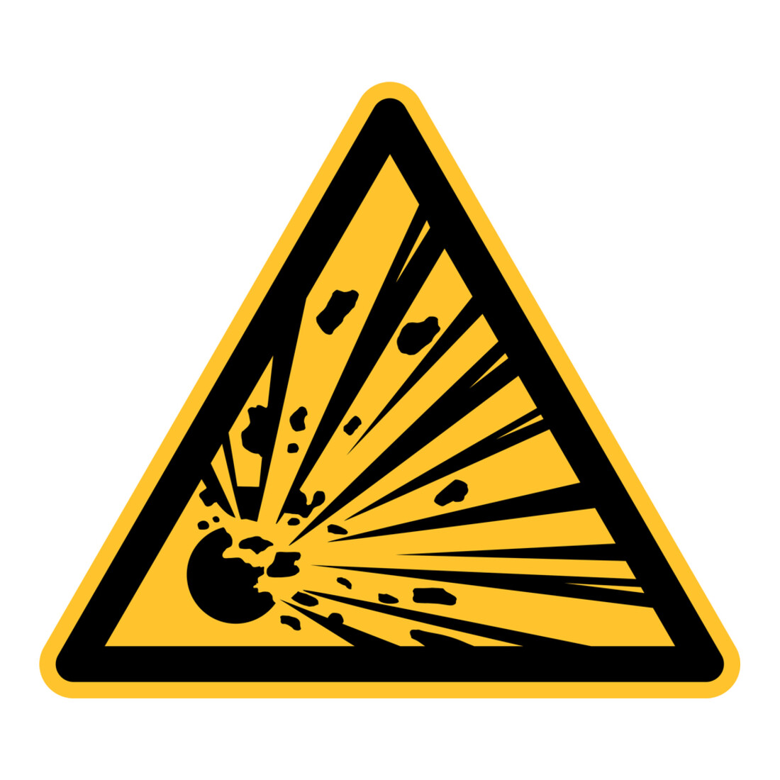 Eichner Warnschild Explosionsgefährliche Stoffe gelb PVC