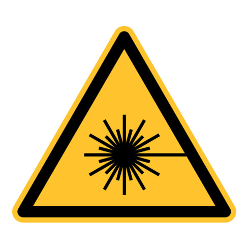 Eichner Warnschild Warnung vor Laserstrahl PVC gelb
