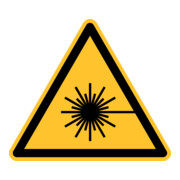 Eichner Warnschild Warnung vor Laserstrahl PVC gelb