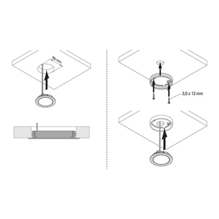 Einbauleuchte Chip Warmweiß 12 V 4 W Rahmenfarbe Edelstahloptik L&S