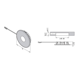 Einbauleuchte Superlight Emotion 12 V 2,9 W Rahmenfarbe VA L&S