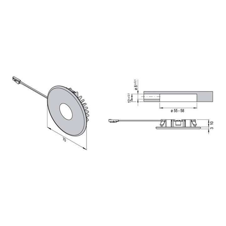 Einbauleuchte Superlight Emotion 12 V 2,9 W Rahmenfarbe VA L&S