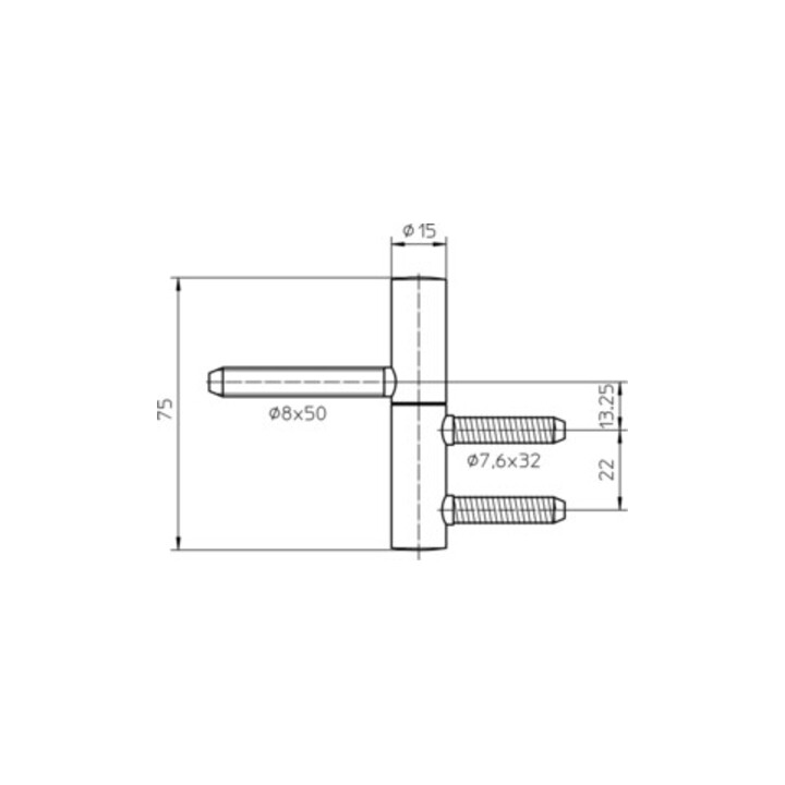 Einbohrband BAKA B 1-15 2-tlg. vern. 40kg DIN L/R Holztüren