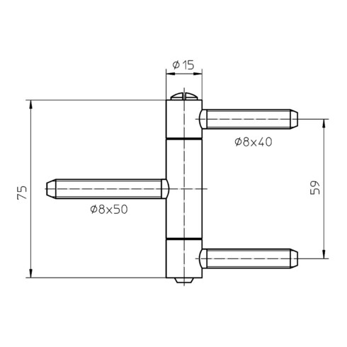 Einbohrband BAKA C 1-15 WF 3-tlg. topzink 60kg DIN L/R Holztüren