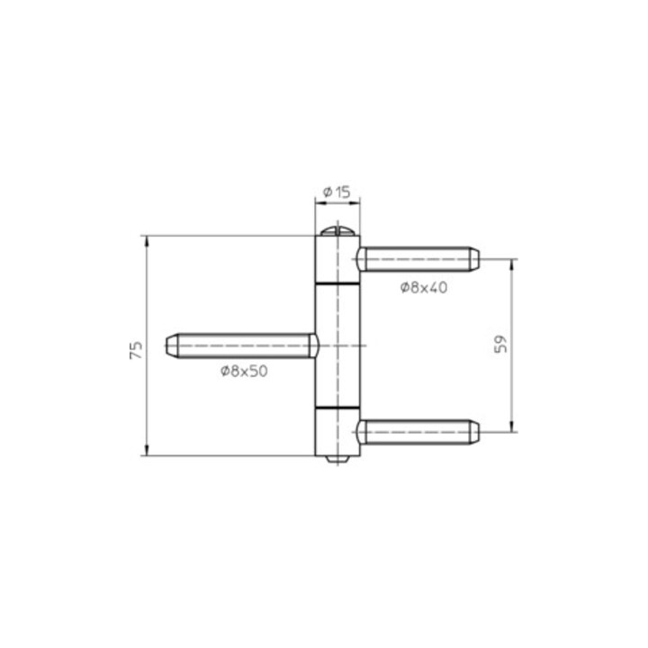 Einbohrband BAKA C 1-15 WF 3-tlg. topzink 60kg DIN L/R Holztüren
