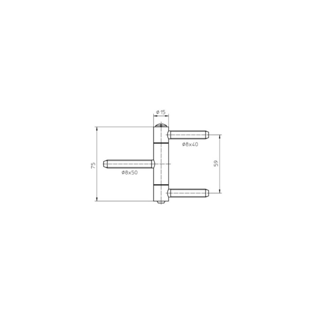 Einbohrband BAKA C 1-15 WF 3-tlg. topzink 60kg DIN L/R Holztüren